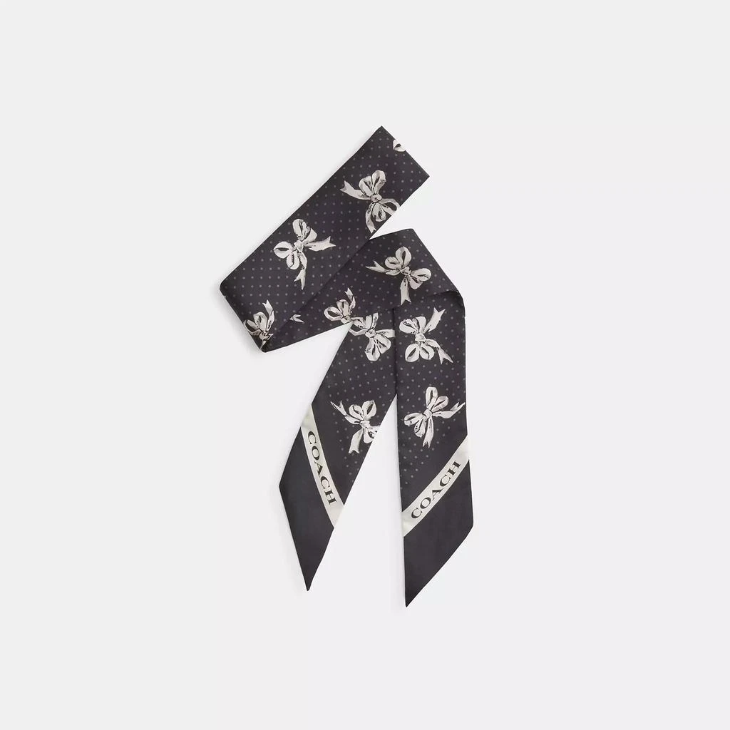 Coach Petite Bow Print Silk Skinny Scarf 1