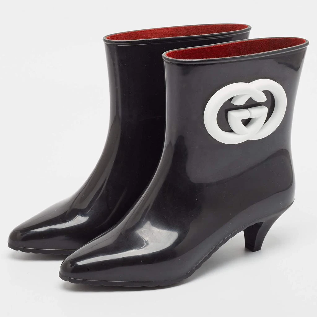Gucci Gucci Black Rubber Ankle Length Boots Size 38 2