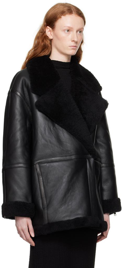 CAMILLA AND MARC Black Delano Shearling Jacket