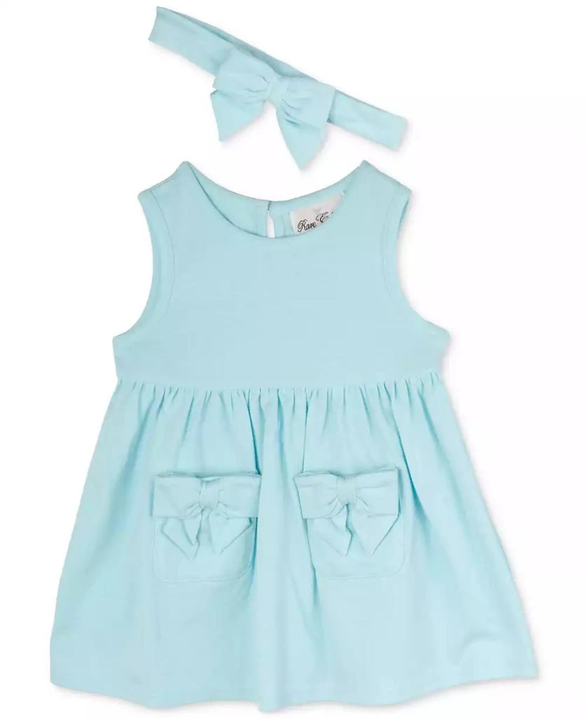 Rare Editions Baby Girls Tank Dress with Pockets 
Headband, 2 Piece Set 1