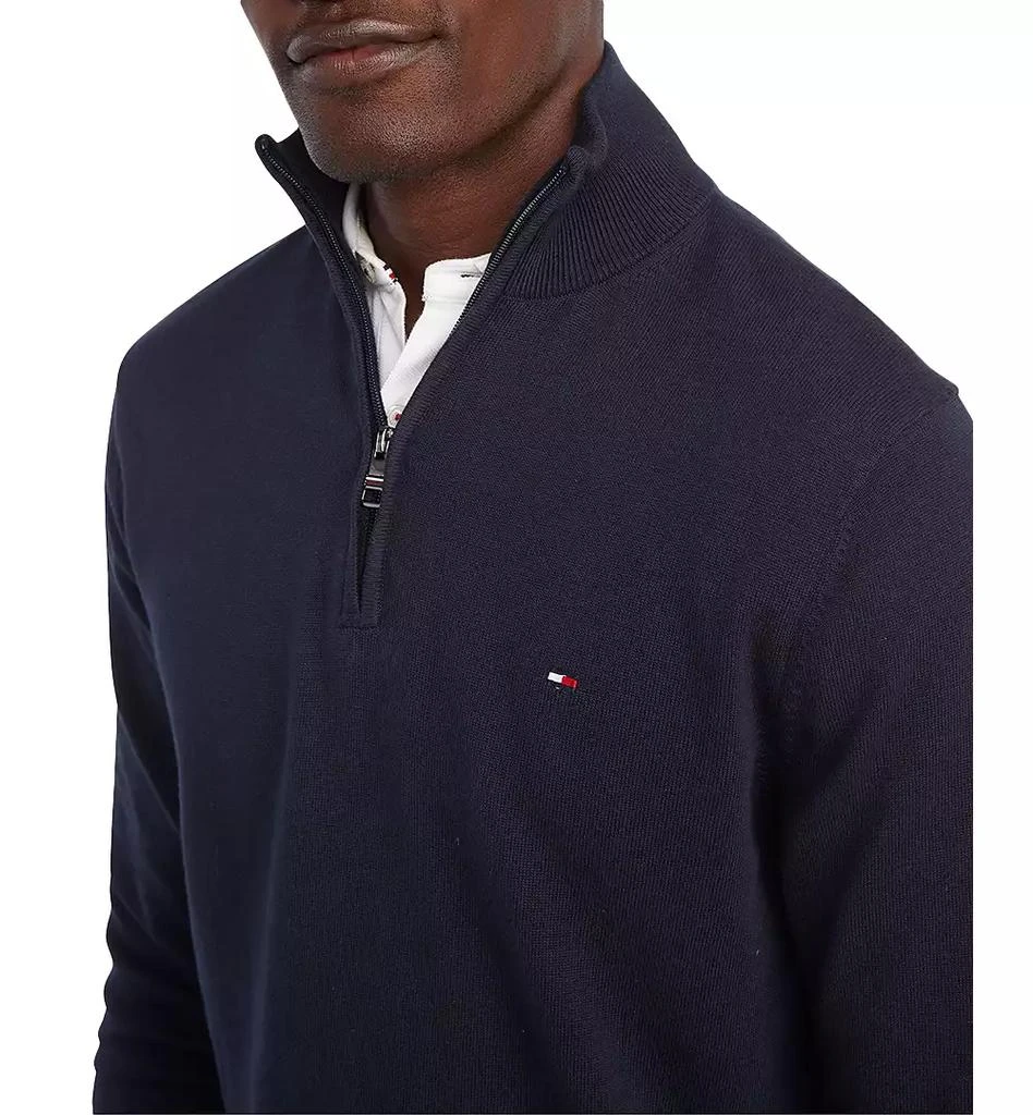 Tommy Hilfiger Men's Essential Embroidered Logo 1/4-Zip Mock Neck Sweater 3