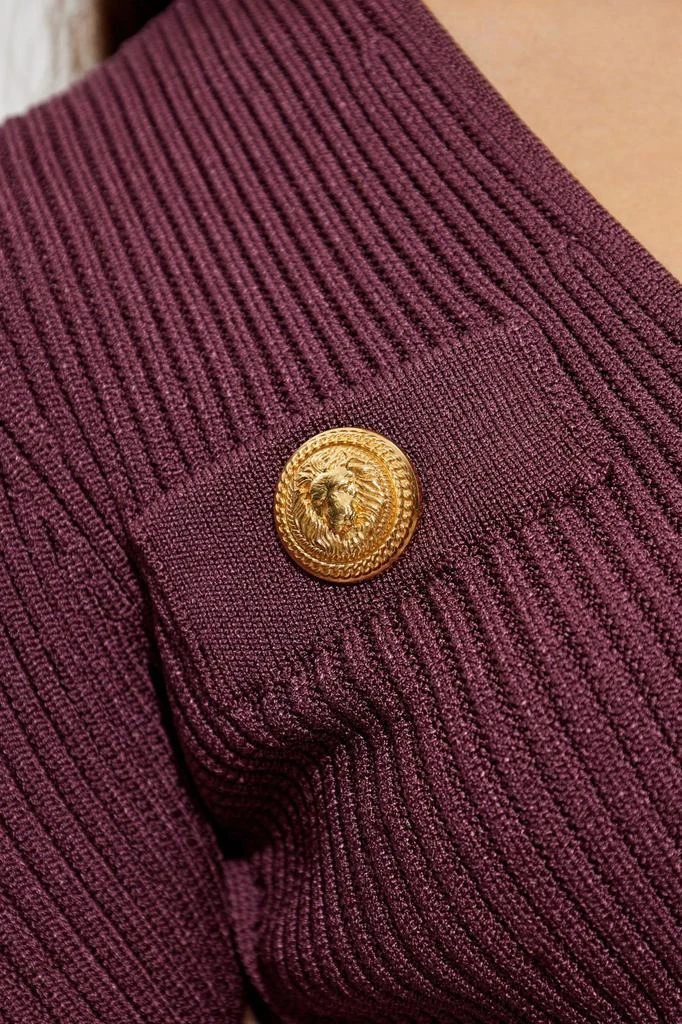 Balmain Balmain Button Embellished V-Neck Knitted Top 5