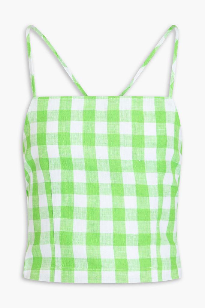 Mara Hoffman Carrie cropped checked hemp top