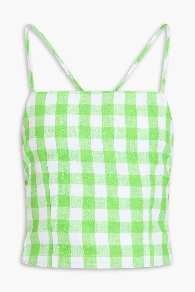 Mara Hoffman Carrie cropped checked hemp top 1