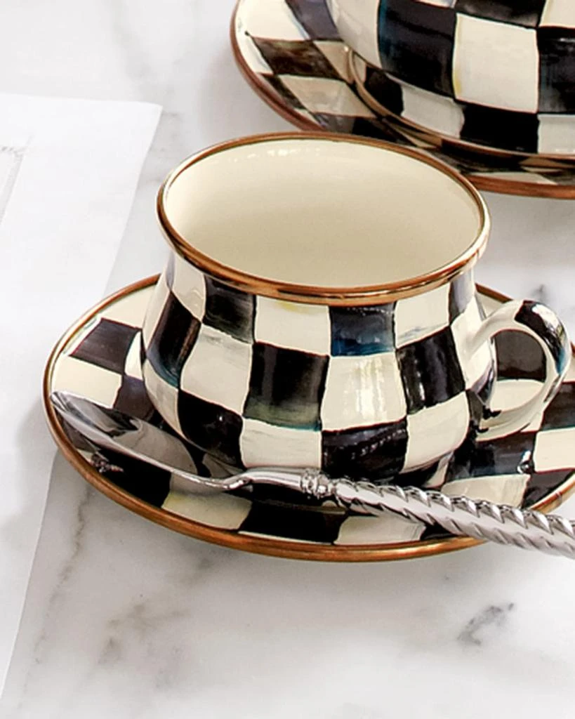 MacKenzie-Childs Courtly Check 10-oz. Enamel Teacup 1