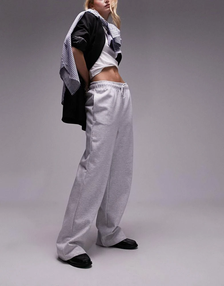Topshop Tall Topshop Tall straight leg jogger in grey marl 1