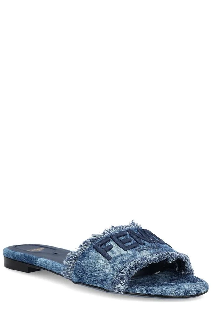 Fendi Fendi Sunshine Fringed Denim Slides 2