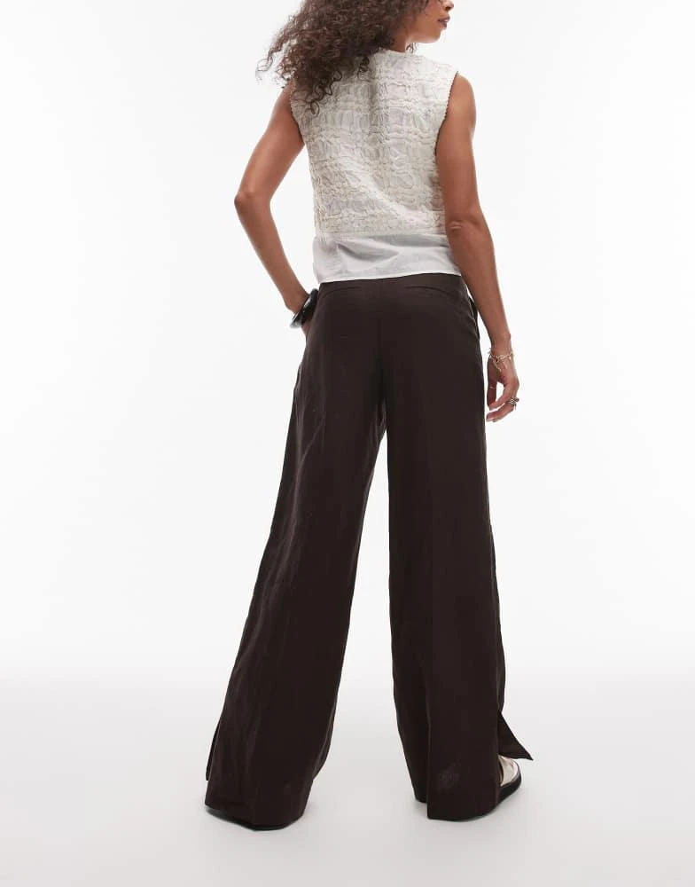 & Other Stories & Other Stories linen trousers in dark brown 3