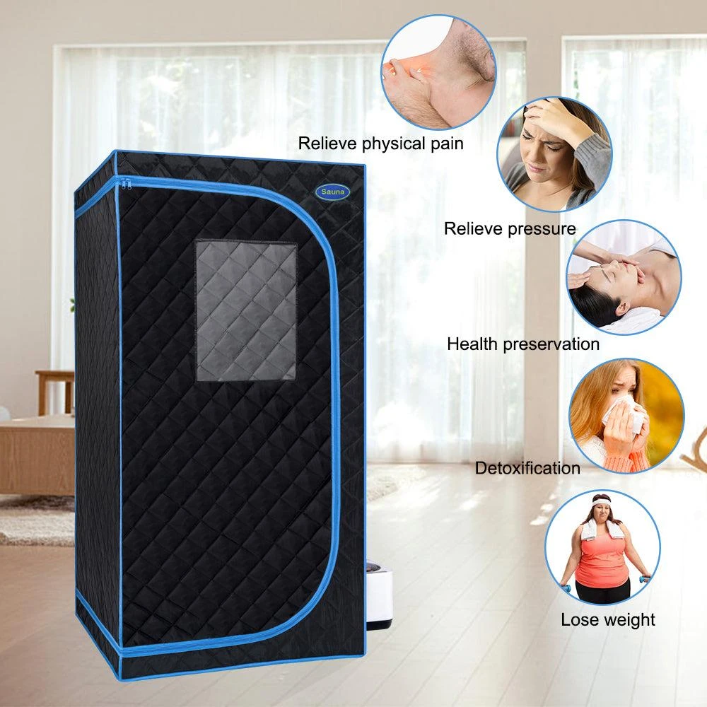 Hivvago Portable Full Size Steam Sauna Tent - Black 4