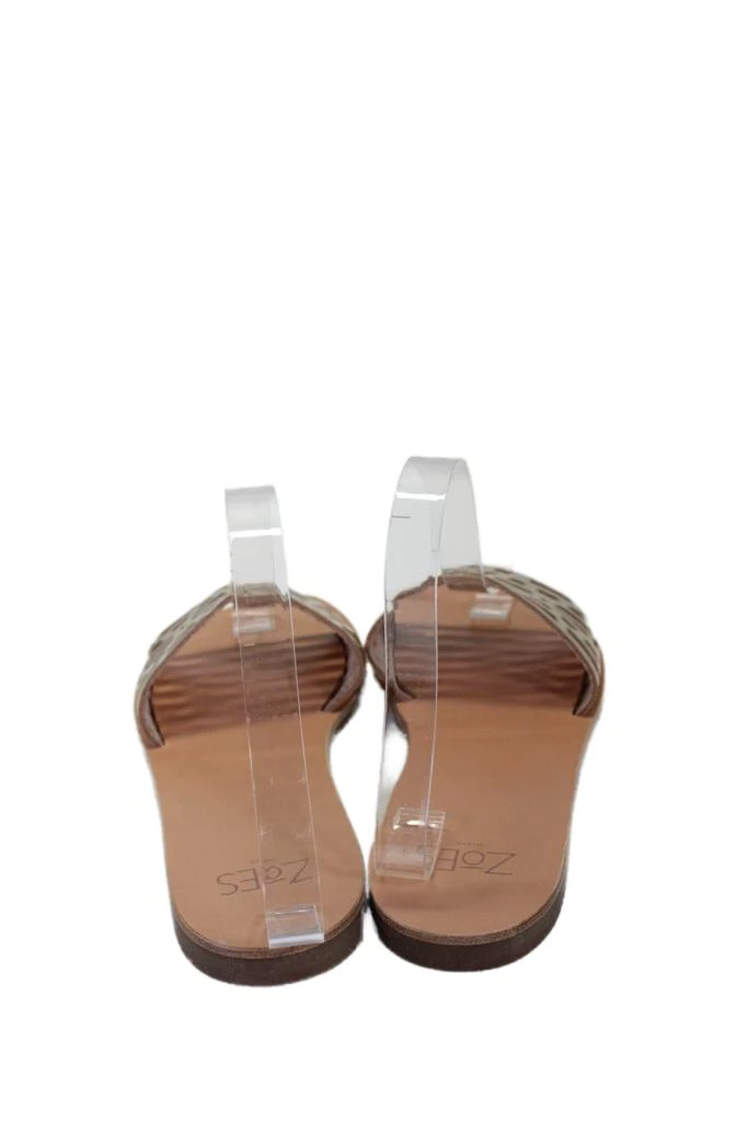 Designer Zoes Athens Women's Open Toe Slip-On Flat Handmade Sandals Gold 3