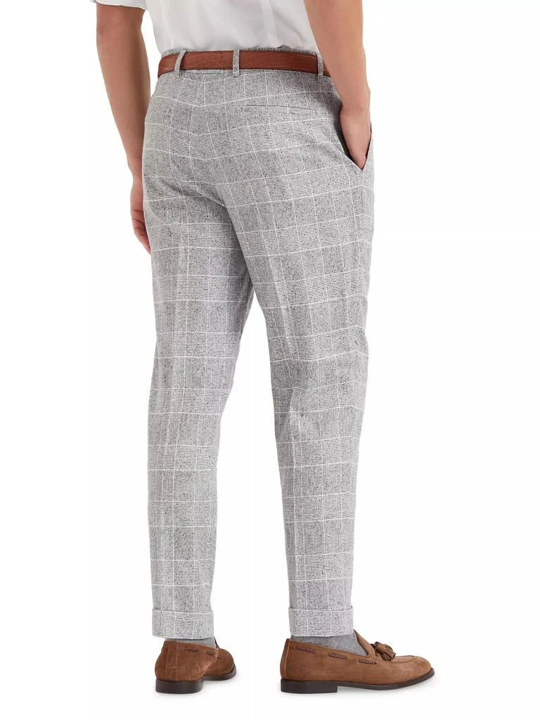 Brunello Cucinelli Prince of Wales Leisure Fit Trousers with Pleats 3