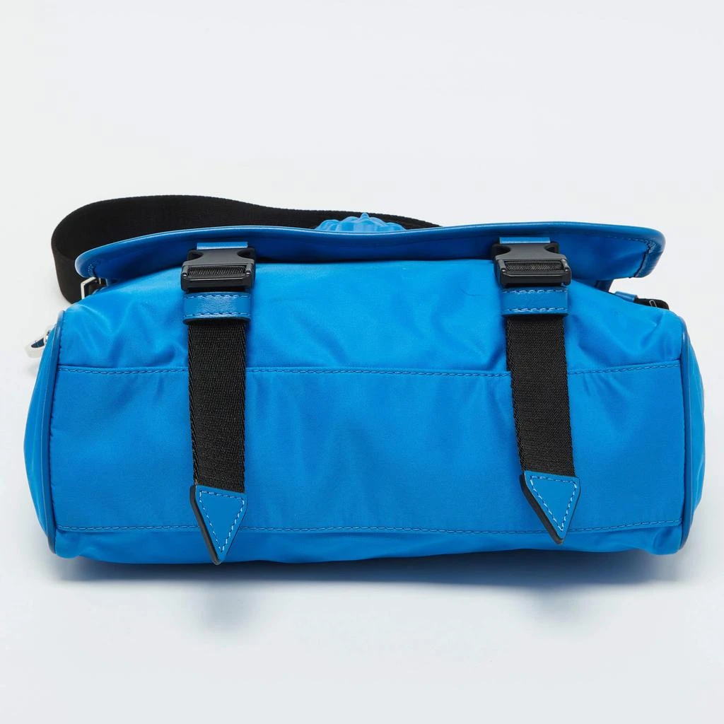 Versace Versace Blue Nylon La Medusa Flap Messenger Bag 8