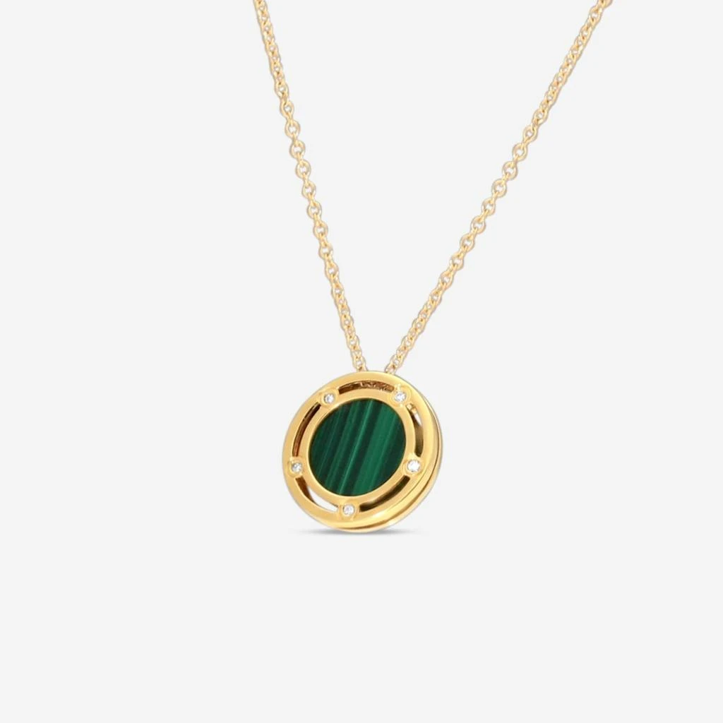 Damiani Damiani 18K Yellow Gold Diamond 
Malachite Pendant Necklace 20082542-copy 2