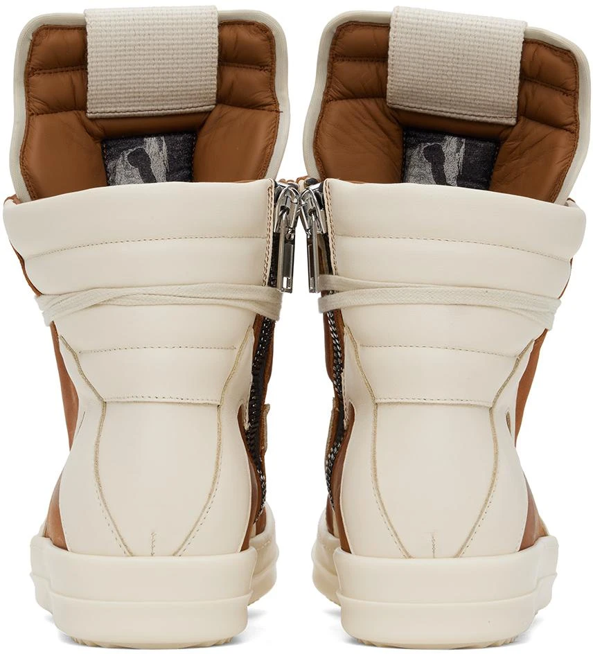 Rick Owens Orange & Off-White Geobasket Sneakers 2