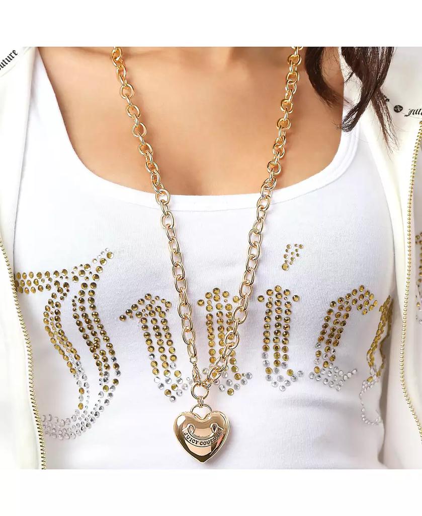 Juicy Couture Gold-Tone Long Heart Pendant Necklace