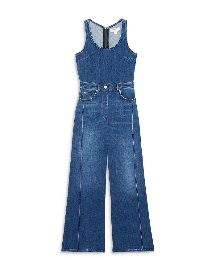 REISS Racer Detailed Denim Jumpsuit 6