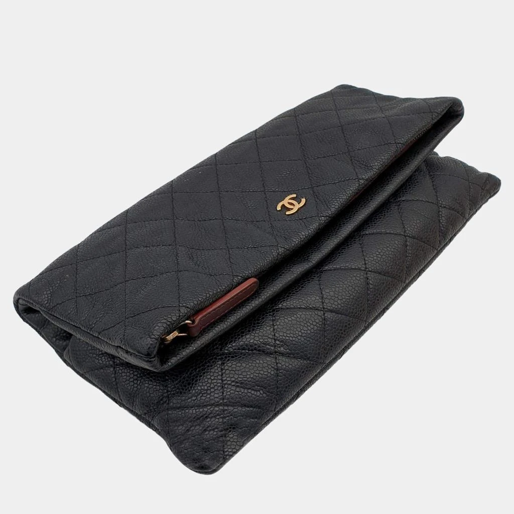 Chanel Chanel Black Leather Beauty CC Foldover Clutch Bag 2
