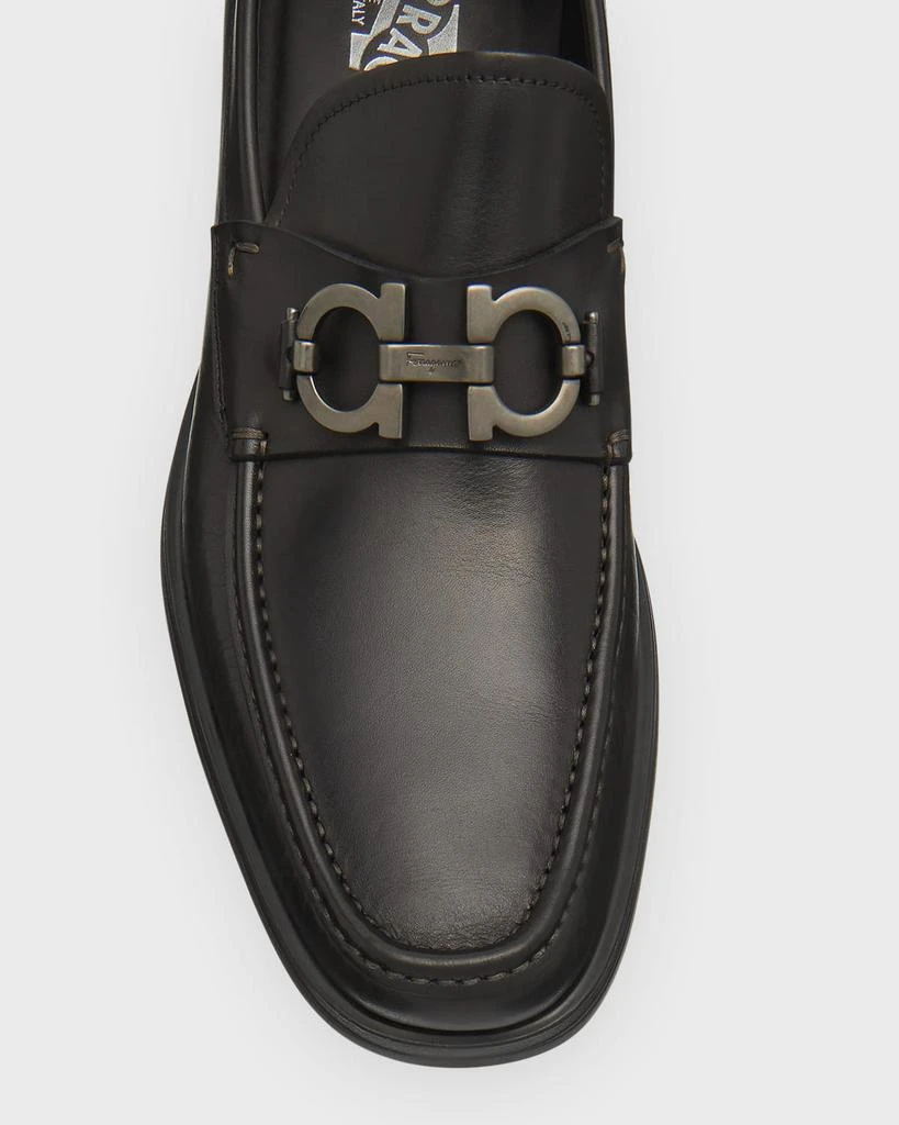 Salvatore Ferragamo Men's David Leather Lug-Sole Loafers 5