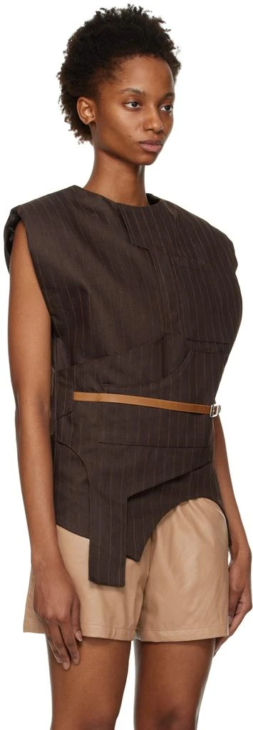 LUAR Brown Paneled Tank Top 2