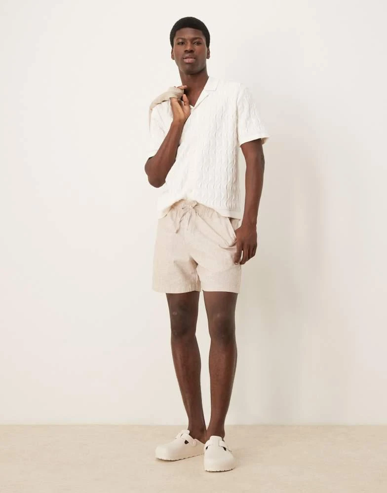 Abercrombie & Fitch Abercrombie & Fitch short sleeve knit resort button through polo in cream 3
