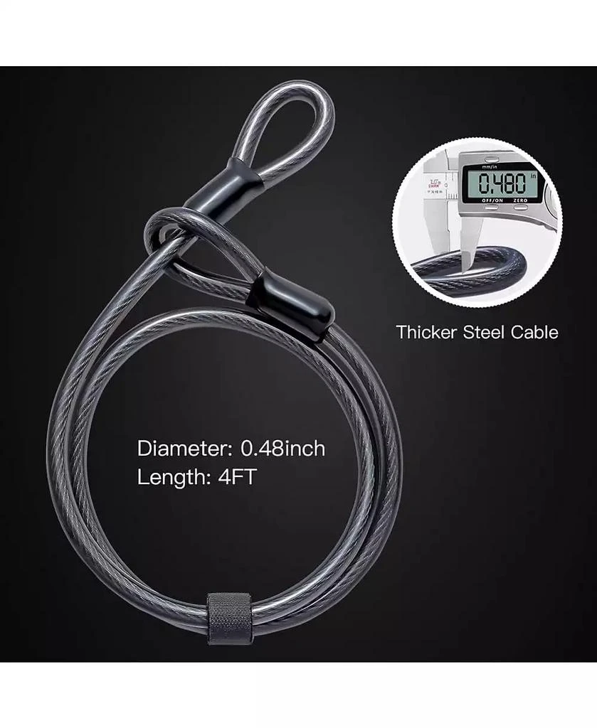 BATFOX Heavy Duty Bicycle U-Lock, 16mm Shackle and 4ft/6ft Security Cable & Mounting Bracket for Bike, Motorcycle 3