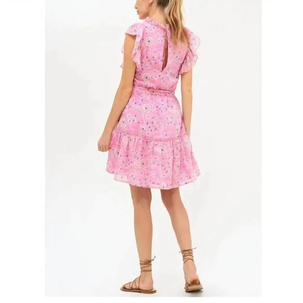 pink oliphant dress Oliphant Raton Pink V-Neck Puffed Sleeve Maxi Dress Raton Pink / M