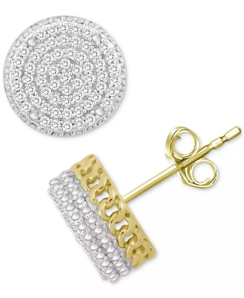 Macy's Men's Diamond Circle Cluster Stud Earrings (1/4 ct. t.w.) in 10k Gold 2