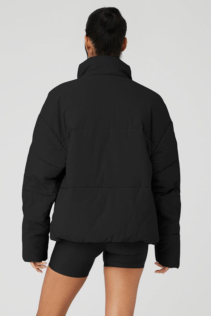 Alo Stretch Woven Street Puffer - Black