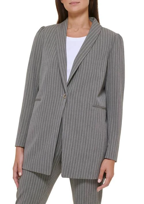 Tommy Hilfiger Hilfiger Women S Pinstripe One Button Blazer 1