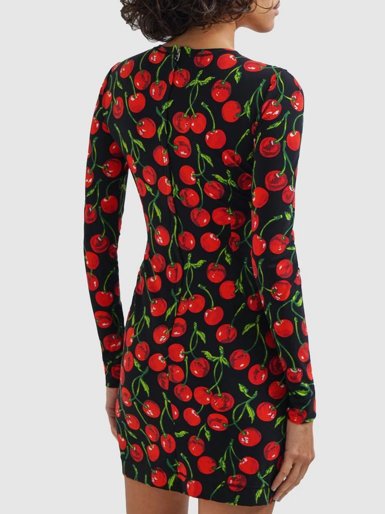 DOLCE & GABBANA Cherry Print Jersey Mini Dress 2