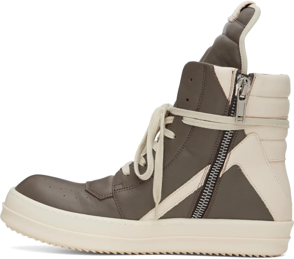 Rick Owens Gray & Off-White Hollywood Geobasket Sneakers 3