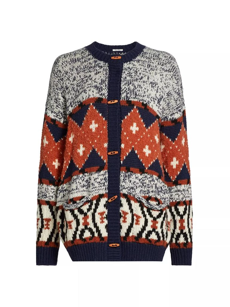 MOTHER The Long Drop Abstract Alpaca-Blend Cardigan 1
