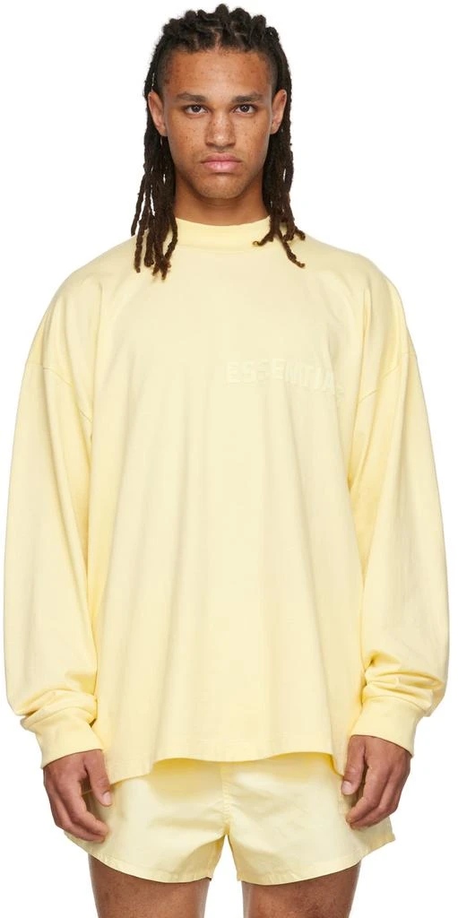 Fear of God ESSENTIALS Yellow Flocked Long Sleeve T-Shirt 1