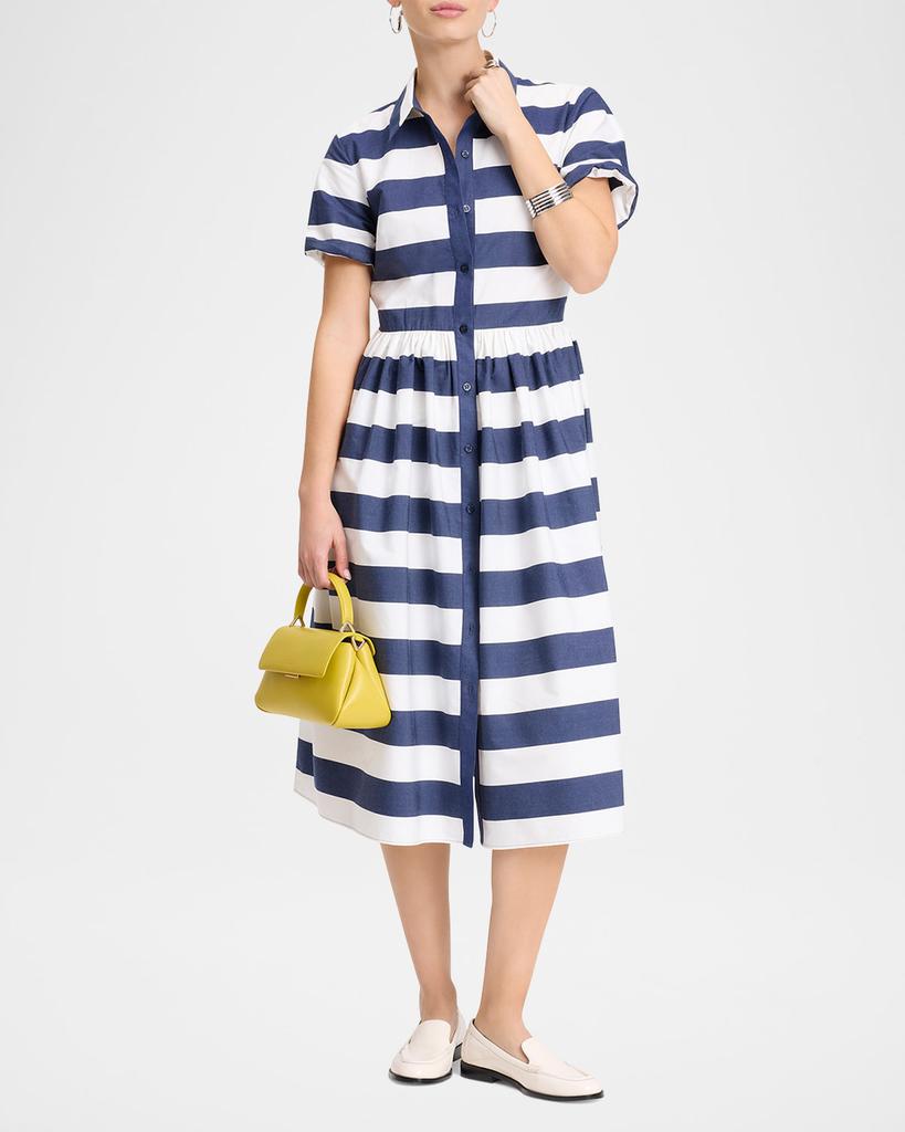 Kate Spade belted sailor stripe poplin midi shirtdress