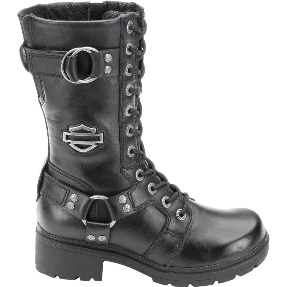 Harley Davidson Eda Round Toe Zippered Motorcycle Boots 1