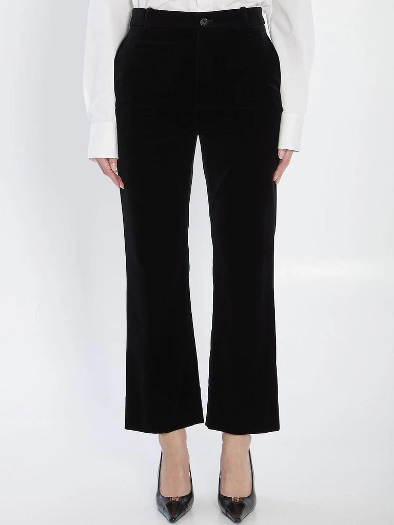 Yves Saint Laurent Saint Laurent Mid-Rise Velvet Pants from Cettire