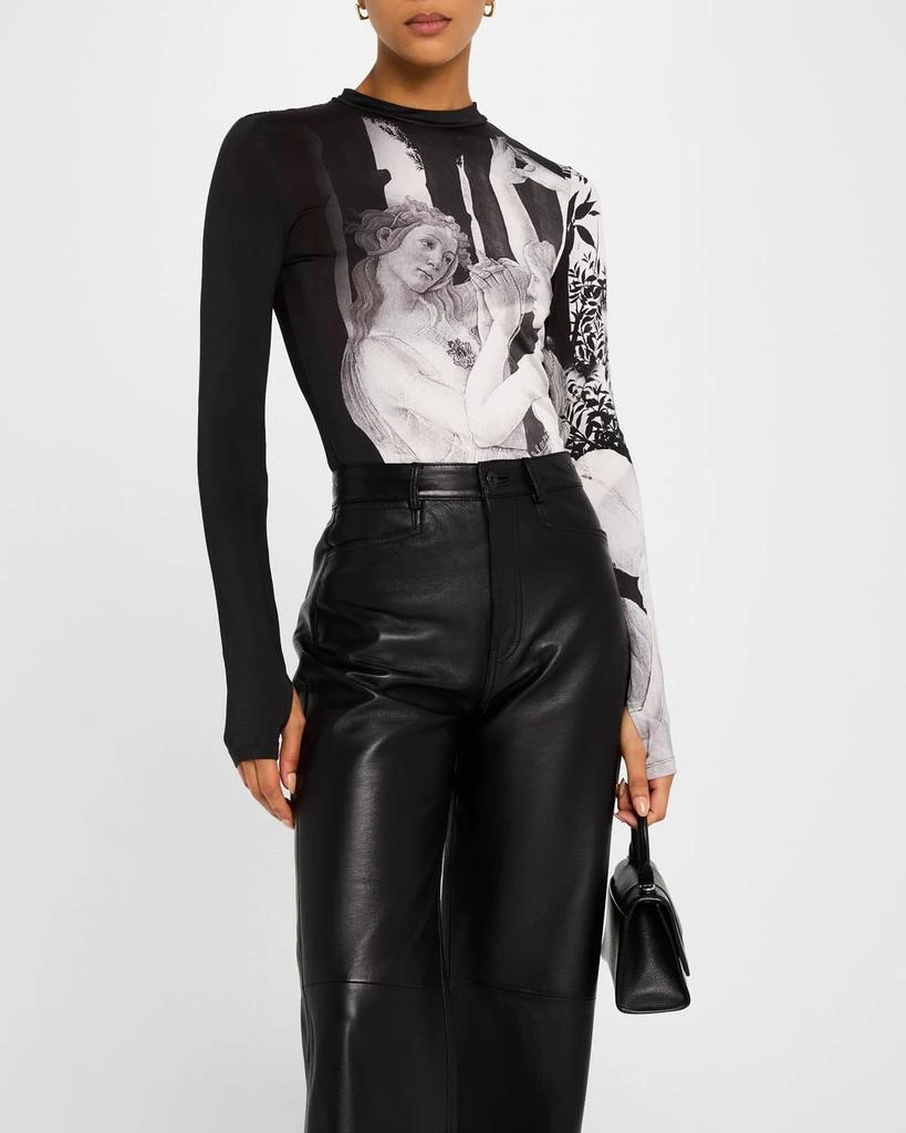 Alice + Olivia Renaissance Fresco Delaina Long-Sleeve Turtleneck Top 4