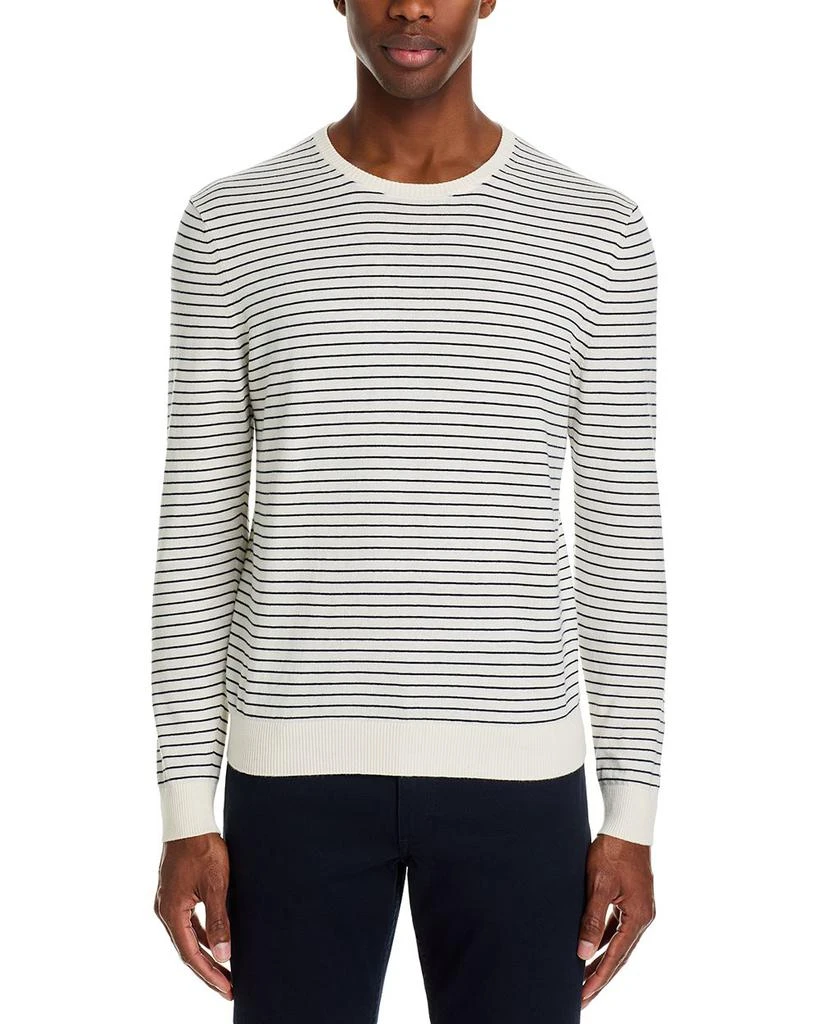 The Men's Store at Bloomingdale's Cotton Cashmere Striped Crewneck Sweater - Exclusive 3