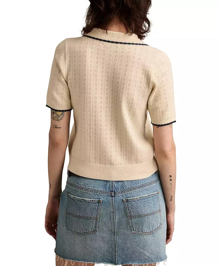 Lucky Brand Women's Crochet-Trim Short-Sleeve Cardigan 5