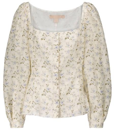Brock Collection Floral linen-blend blouse