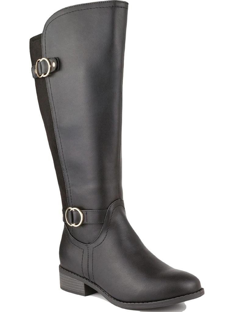 Karen Scott Leandraa Womens Faux Leather Wide Calf Knee-High Boots