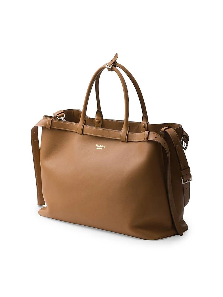 Prada Buckle Leather Handbag With Double Belt 2