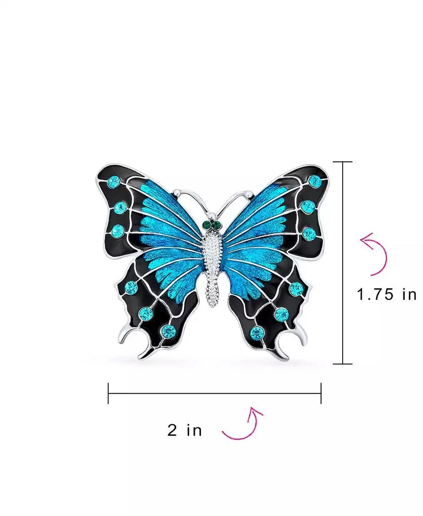 Bling Jewelry Set of 2 Yellow Blue Black Butterfly Brooch Pin Crystal Enamel Gold Plated 3