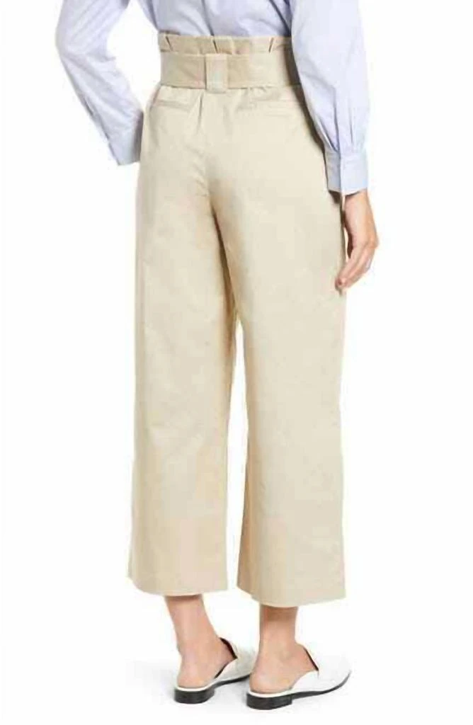 Halogen Halogen - Oxford Paperbag Belted Wide Leg Cropped Pants 3