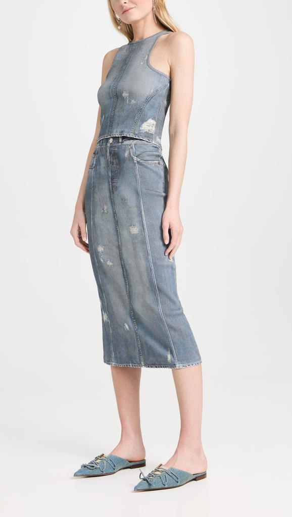 ACNE STUDIOS Trompe-l'oeil ビキニ Trompe l'œil cotton shirt in blue - Acne Studios | Mytheresa