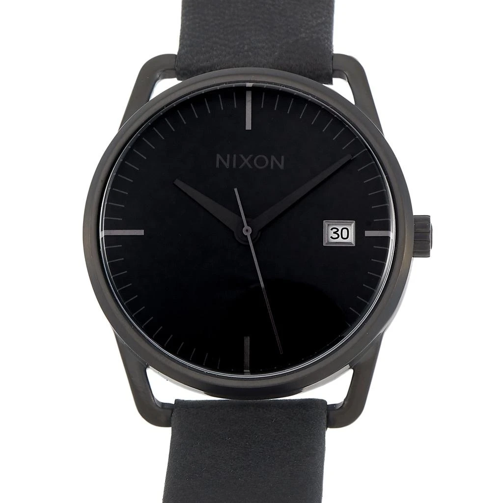 Nixon Mellor Automatic 38 mm All Black Stainless Steel and Leather Watch A199 001 1