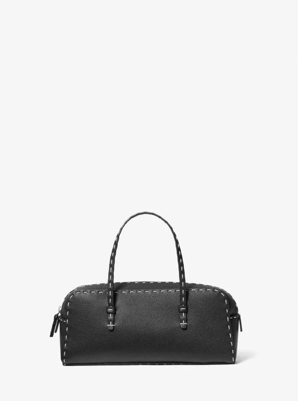 Michael Kors Roberta Hand-Stitched Pebbled Leather Satchel 1