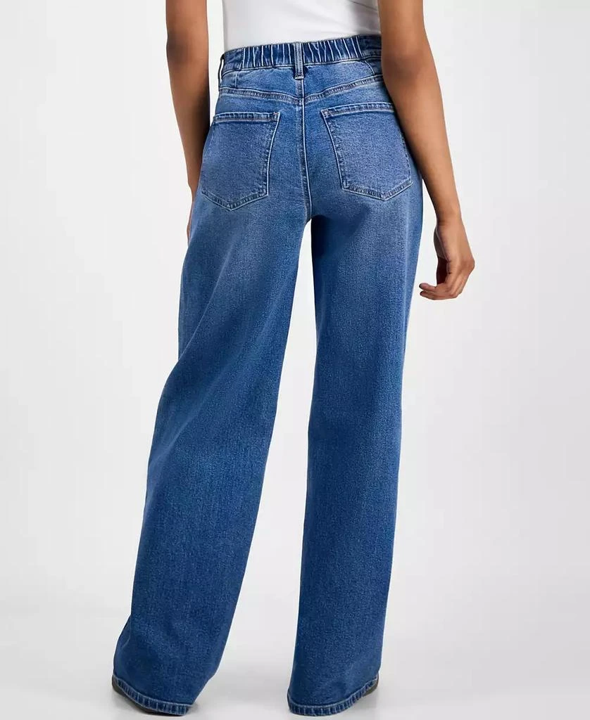 Celebrity Pink Juniors' Elastic-Back Wide-Leg Jeans 8