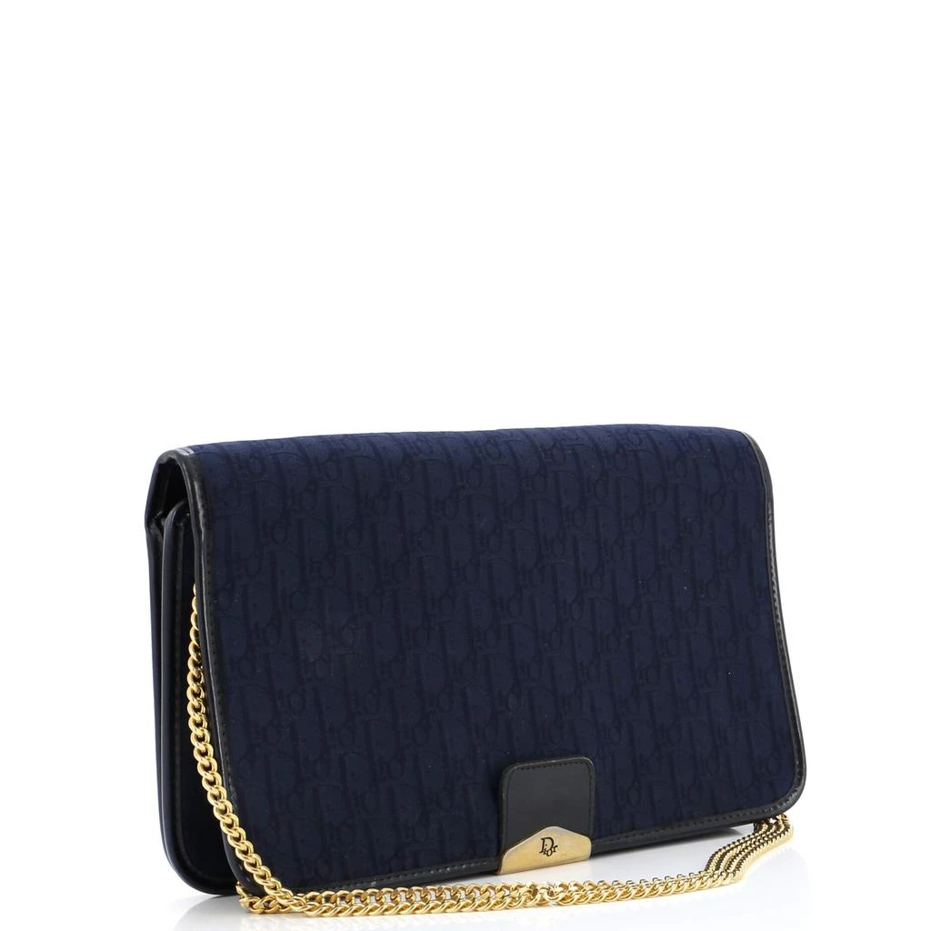Dior Vintage Chain Flap Shoulder Bag Diorissimo Canvas Medium 2