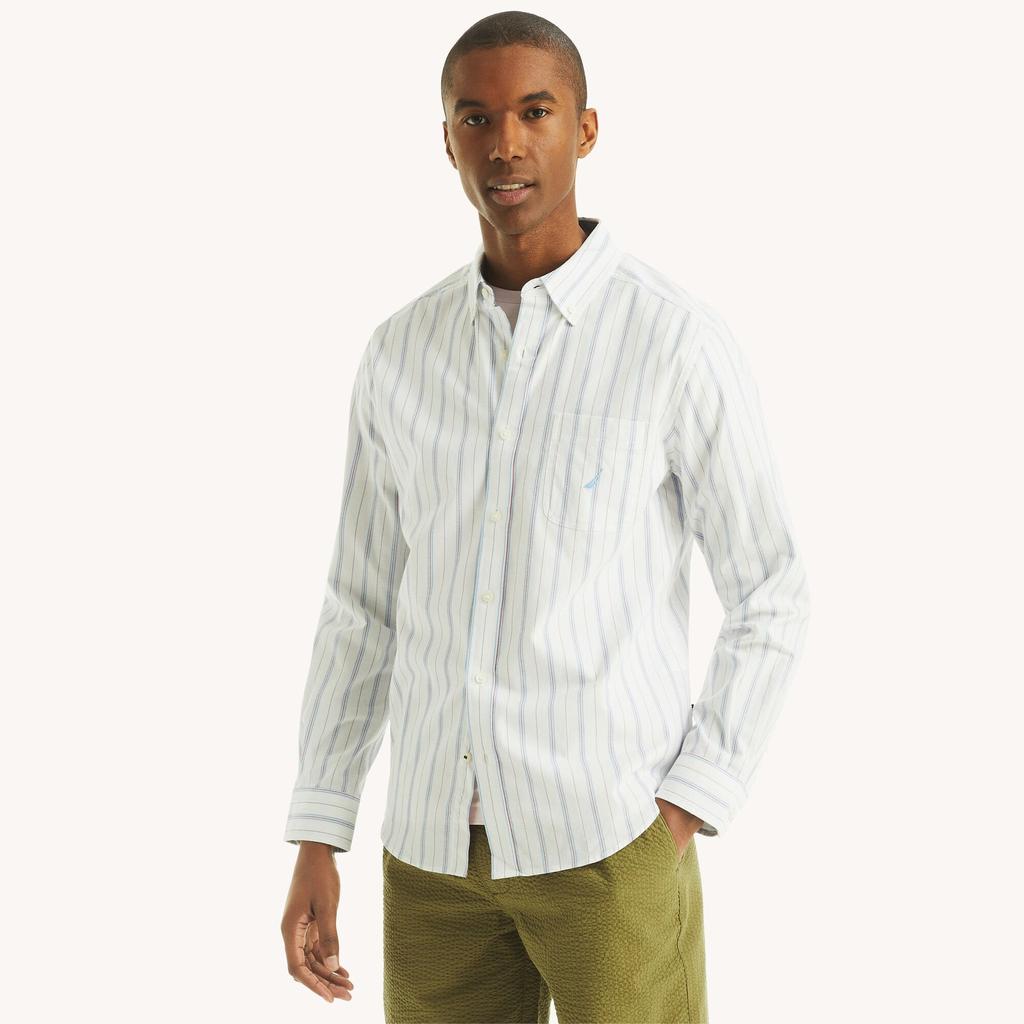 Nautica Mens Striped Oxford Shirt
